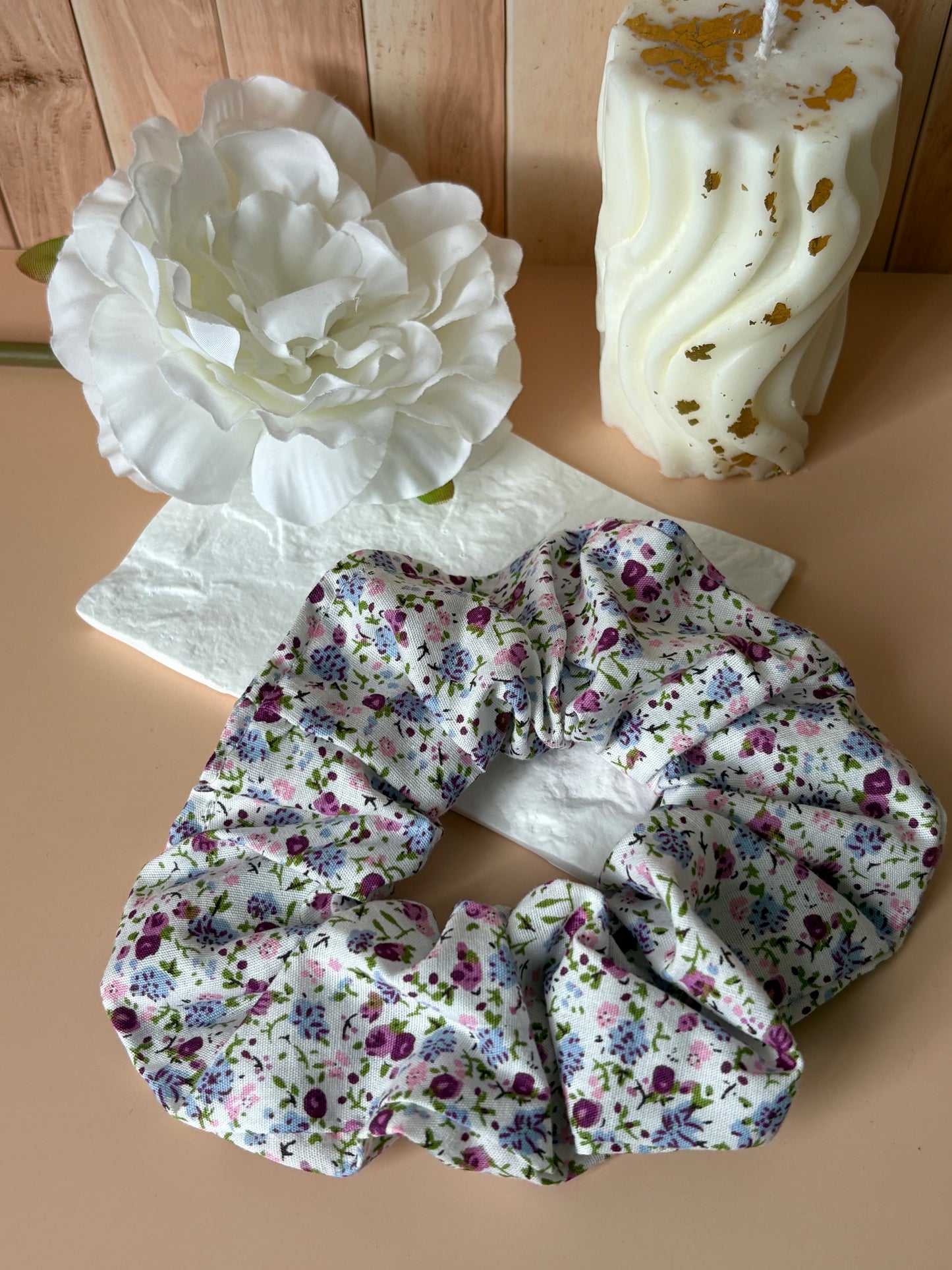 Chouchou fleuri rose/violet