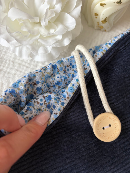 Pochette à livres bleu