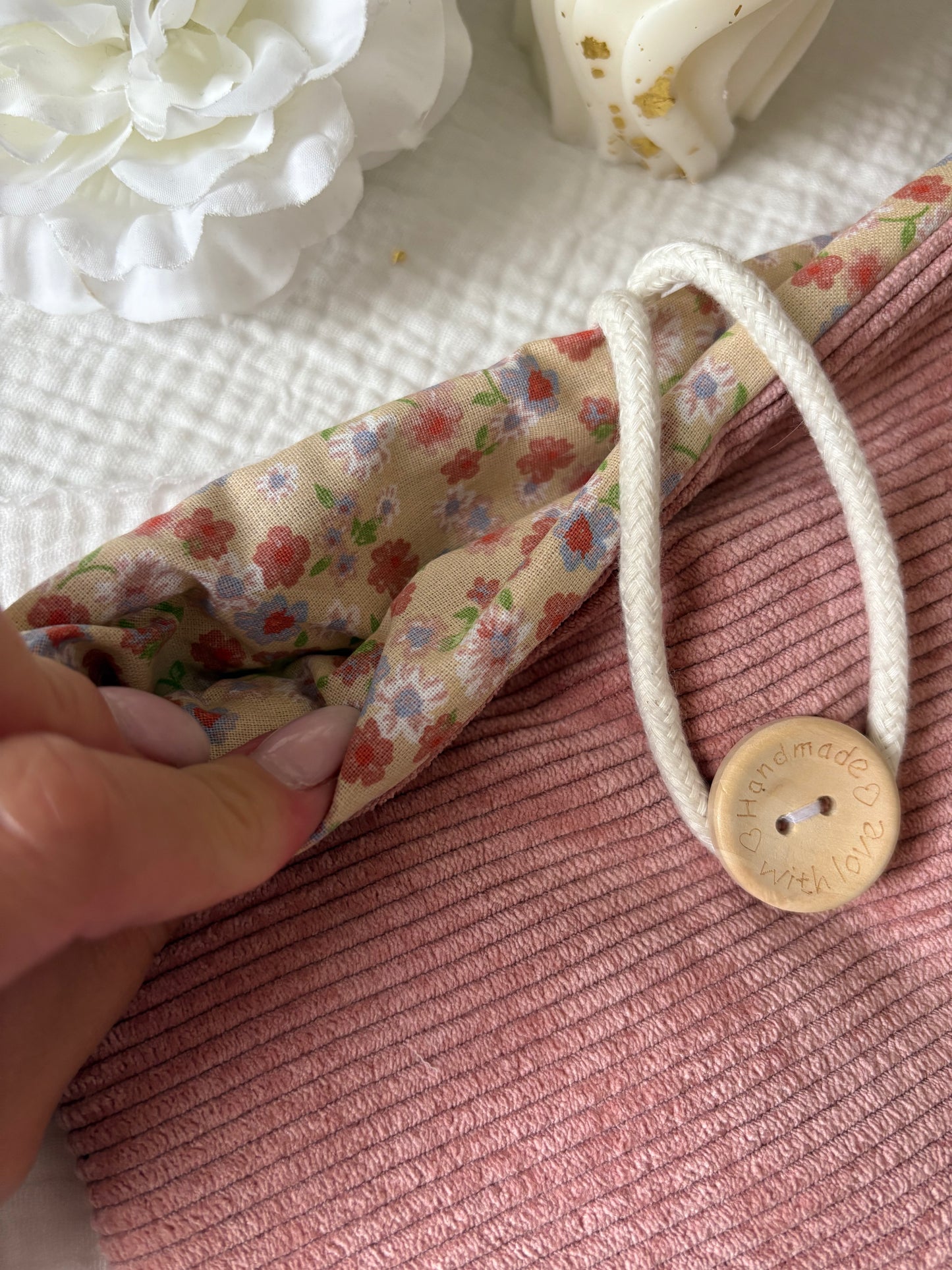 Pochette à livres rose