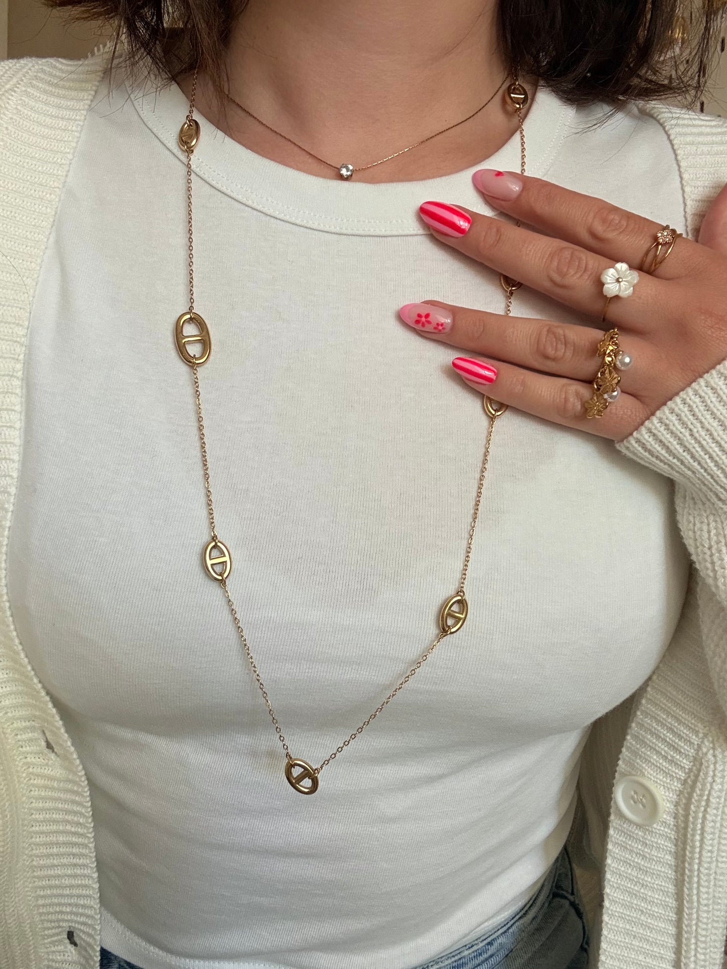 Sautoir maille fine et XL