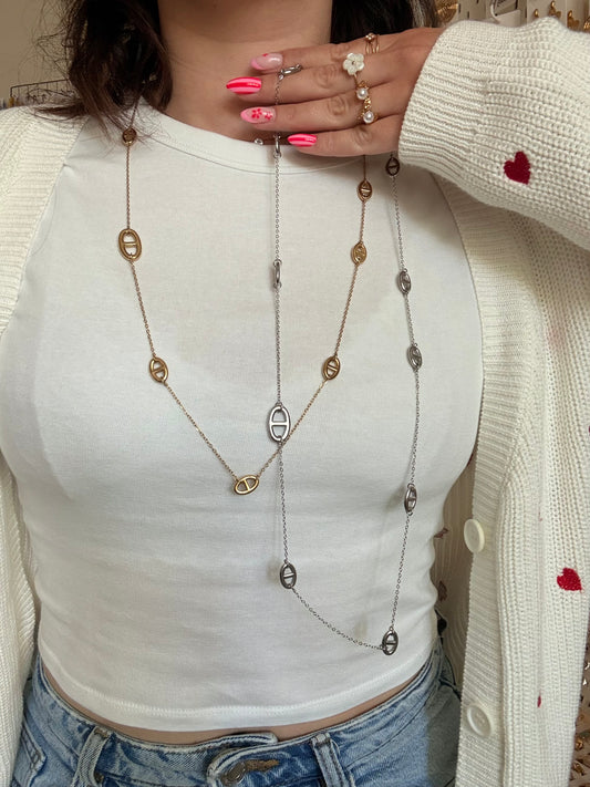 Sautoir maille fine et XL