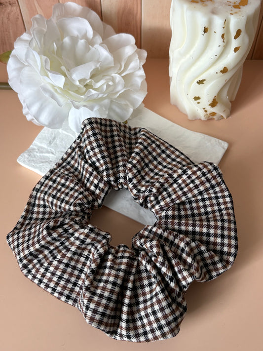 Chouchou à carreaux noir/marron