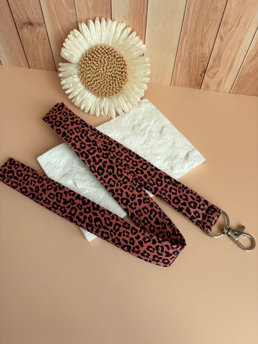 Porte badge léopard