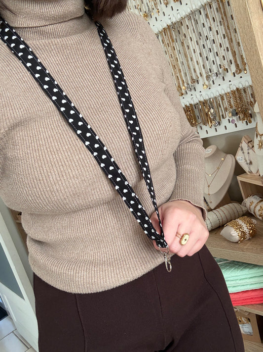 Porte badge Noir à coeur